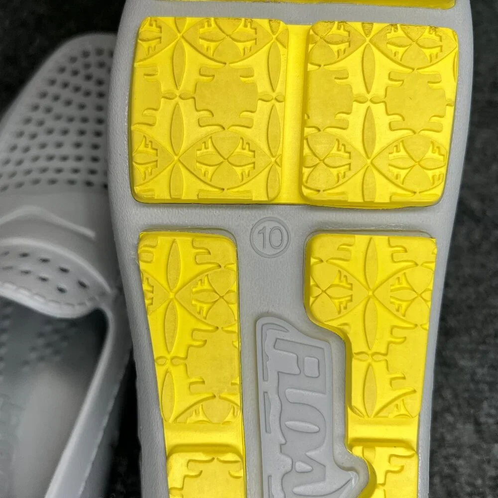 Floaters Country Club 4.0 Driving Loafers Men's Size‎ 10 Grey Yellow Waterproof